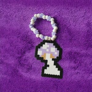 Mushroom Perler Kandi Bracelet - Light Purple